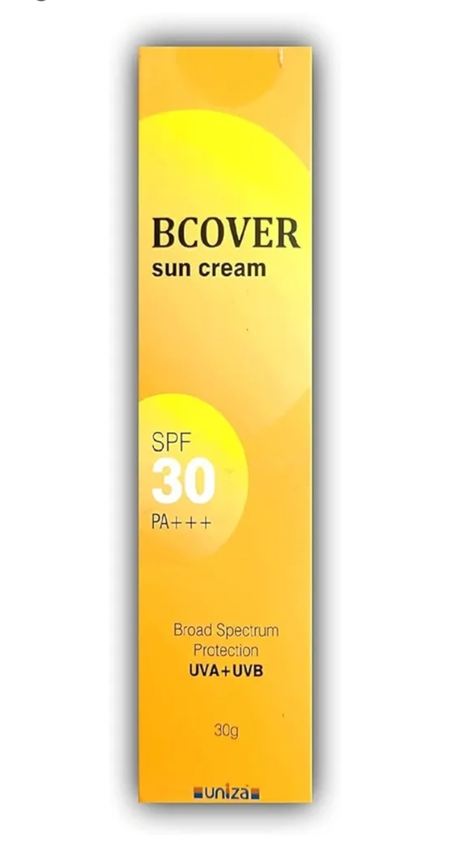 BCOVER Sunscreen Sun Cream, Sunscreen With SPF 30, Protection Against UVA + UVB, 30 Gm