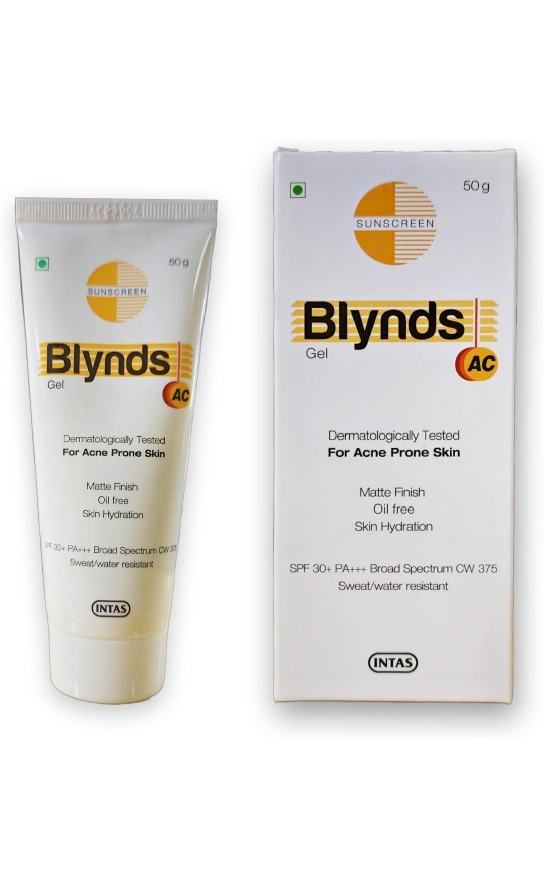 Blynds AC Gel 50gm | SPF 30+ PA+++ Broad spectrum CW 375 | Matte finish | oil free | Skin hydration 