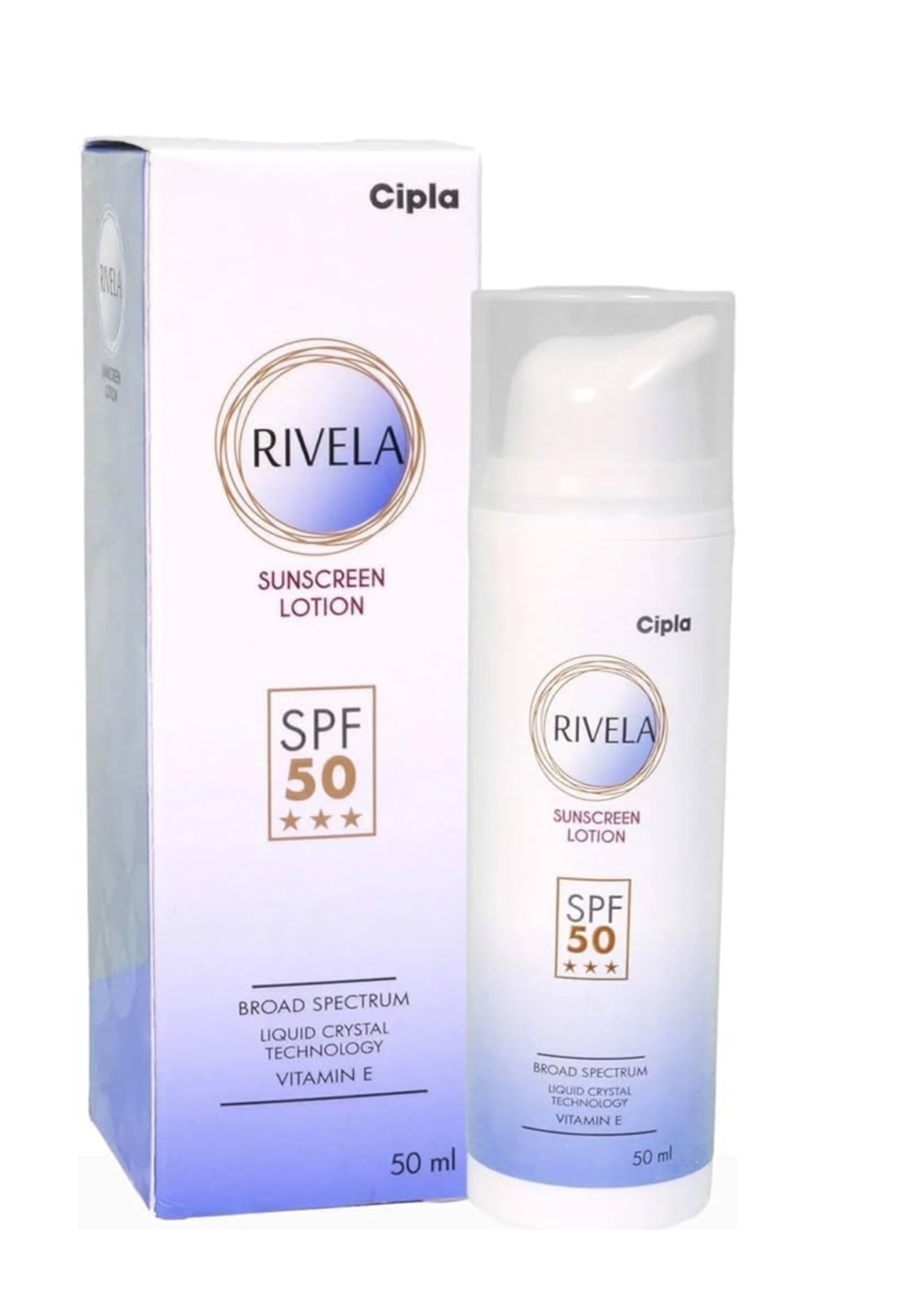 Cipla Rivela Sunscreen Lotion | SPF 50 | UVA & UVB Protection | Broad Spectrum | Made with Liquid Cr