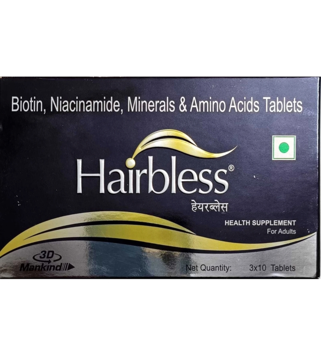 Hairbless Tablet with Vitamins- Biotin & Niacin, Minerals & Amino Acids