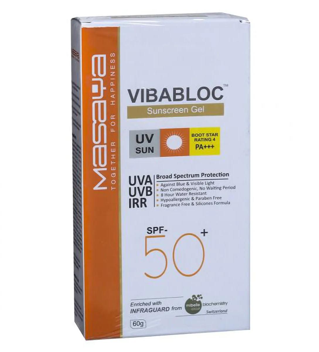 Vibabloc Spf 50+ Pa+++ Suncreen Gel 60 gm