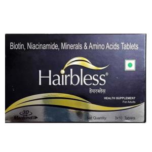 Hairbless Tablet with Vitamins- Biotin & Niacin, Minerals & Amino Acids